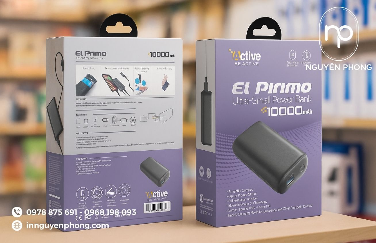 In hộp giấy đựng sạc dự phòng chất lượng cao – Giá xưởng, miễn phí thiết kế